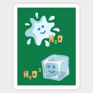 H2O and H2O CUBE chemistry pun Sticker